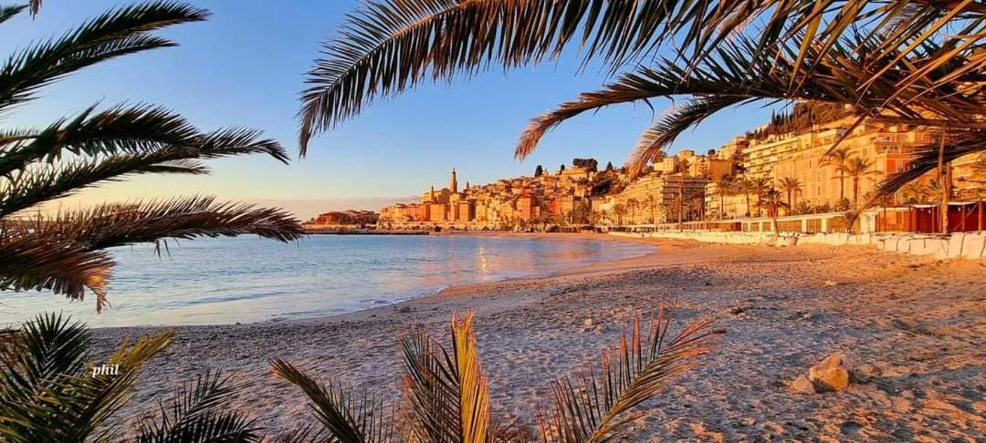 Les Rivages 2P Terrasse Parking Apartment Menton Bagian luar foto